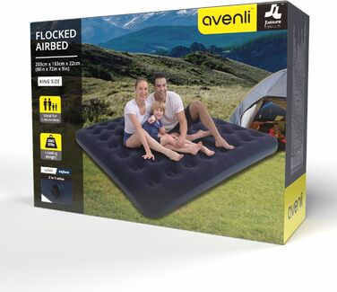 Надувний матрац для кемпінгу та дому AVENLI на 2 особи (203x183x22 см)