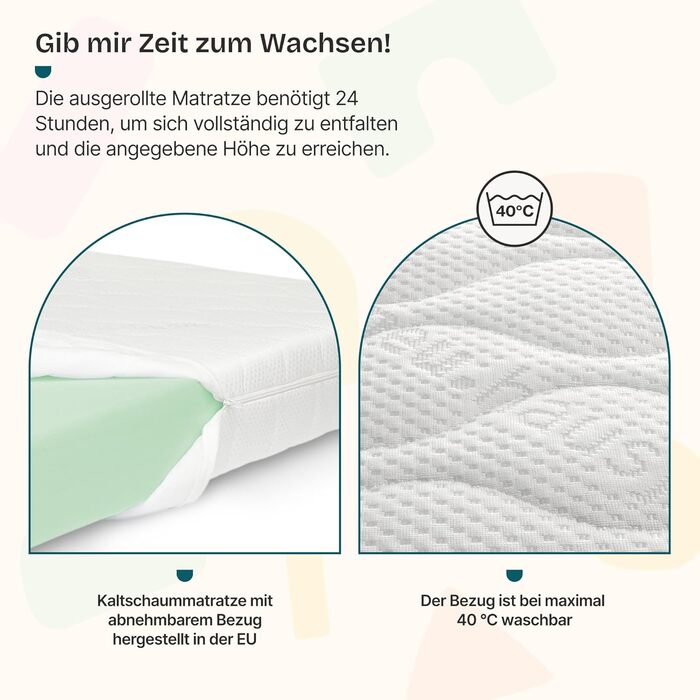 Дитяче ліжко en.casa Treviolo з матрацом, будиночок, ліжко-платформа для дітей, захист від падіння, ліжко Montessori, ігрове ліжко, сосна, білий (дерево, 70 x 140 см)