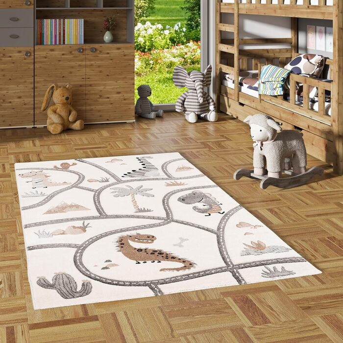 Дитячий килимок Maui Kids Dino Street Rug бежевий, 5 розмірів, 80x150 см