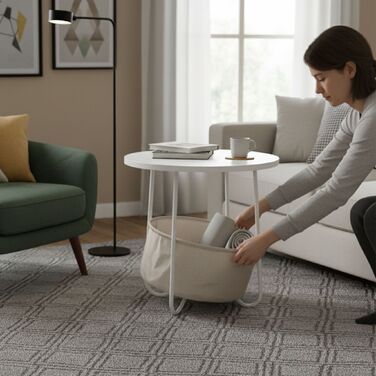 Relaxdays: Приставний столик з кошиком