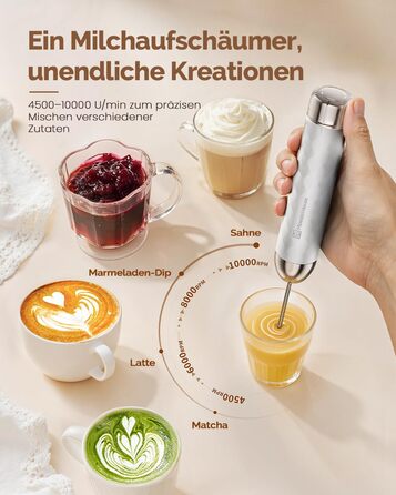 Електричний пінний міксер Maestri House LunaFro 2.0: бездротовий, з регулюванням швидкості та підставкою з нержавіючої сталі