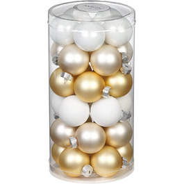 Чарівні скляні різдвяні кулі 4 см x 30 шт. ялинкові кулі (теплий момент)