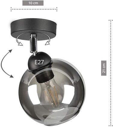 Стельовий світильник для дому Deco Підвісний світильник Підвісний світильник Настінний світильник Настільна лампа Лампа Підвісний світильник Кульова лампа із серії 830 (830) (EG1, чорний)