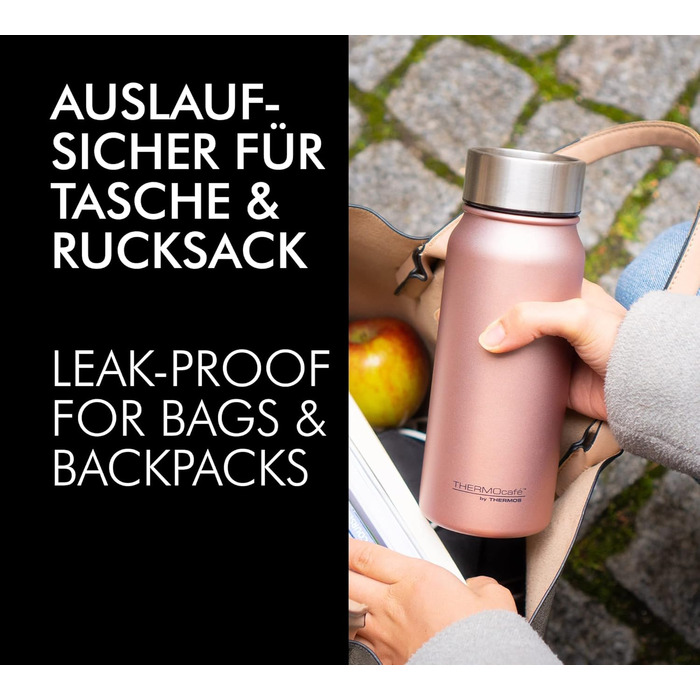 Термокружка THERMOcafé by THERMOS TC 0.35л, Stone Grey Mat, нержавіюча сталь, ізоляція, для кави з собою, не протікає, 8 год гаряча & 16 год холодна, для миття в посудомийній машині, BPA-Free