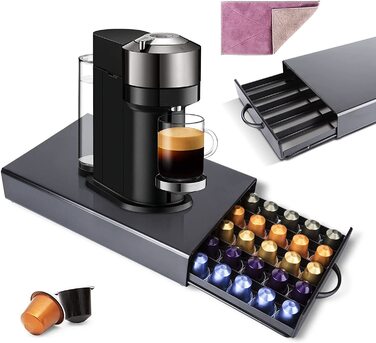 Тримач для кавових капсул Myiosus, ящик для зберігання капсул на 45 капсул Nespresso, підставка для кавоварки і кавові капсули Orga