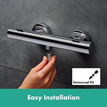 Змішувач для ванної Hansgrohe Ecostat Fine - n Aufputz з термостатом та блокуванням безпеки (SafetyStop) 40°C, для 2 споживачів (Хром)