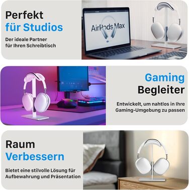 Підставка для навушників AirPods Max, алюміній, з режимом сну, для столу, антиковзаюча, захист від подряпин, сумісна з AirPods Max