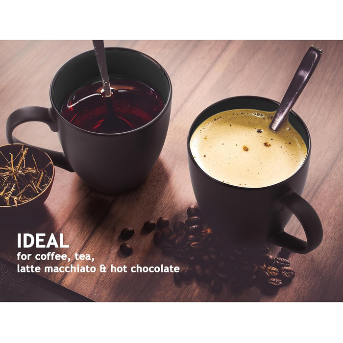 Набір з 6 кавових чашок Miamio Le Papillon, 350 мл, чорний колір