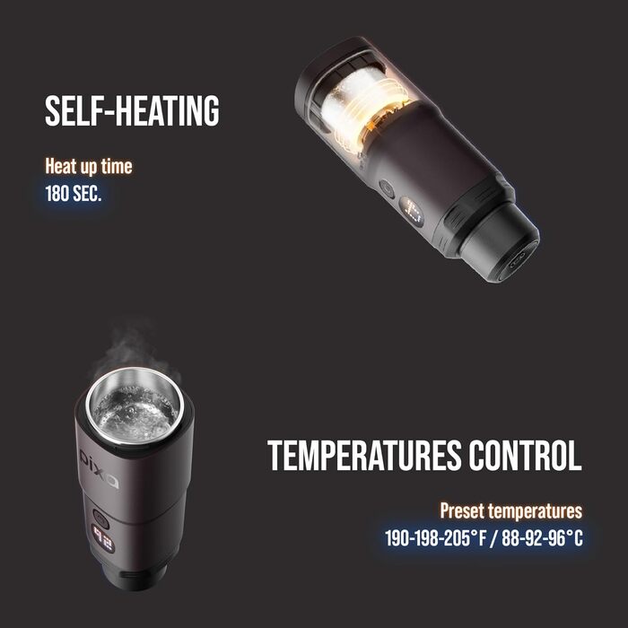 WACACO Електрична портативна кавомашина: 4 види кави, швидкий нагрів, 3 акумулятори 3000mAh, 20 Bar, для меленої кави та капсул NS, сенсорний екран, темно-бордовий