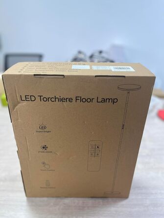 Торшер 3700LM LED, з регулюванням яскравості 2700K-6500K, з дистанційним керуванням і сенсорним, для вітальні/спальні/офісу