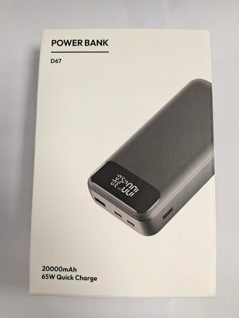 Швидкий зарядний пристрій 65 Вт, PD3.0 QC4.0, USB-C, для iPhone/планшета (синій), 20000mAh