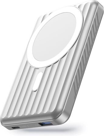 Дисплей, USB-C, для iPhone 15/14/13/12 (сріблястий), 10000mAh, 22.5W PD, LED