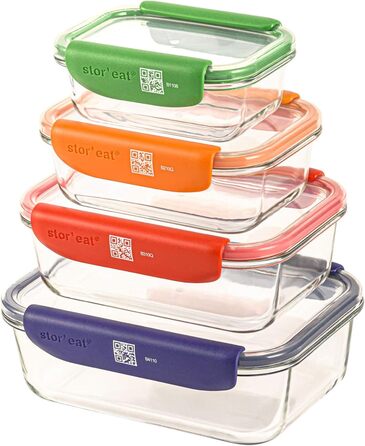 Скляні коробки Mastrad Stor'eat - інноваційне зберігання з додатком - харчові контейнери з ручками - можна мити в посудомийній машині - контейнери для зберігання продуктів (макс. 60 символів)