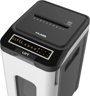 Шредер Aktenvernichter P5 з автоподачею, 350 аркушів, 19L кошик, тихий (65dB), частковий та рес-різ, автоматичне вимкнення
