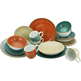 Серія Vintage Nature VERONA, набір посуду, комбінований сервіз з 16 предметів, Фарфор, Різнокольоровий, 20441