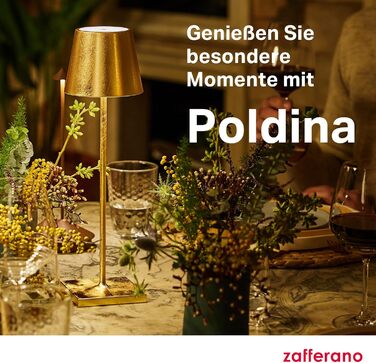 Zafferano Poldina Pro: Бездротова LED-лампа з регулюванням, 38 см, золото, диммер