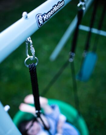 Гойдалка-гніздо для саду HyperMotion Storchennest з А-рамою, 2 місця, 150 кг, зелено-сіра (HYP1)