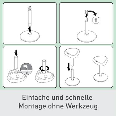 Leitz Ergo Active Столик для стояння з пінопластовим сидінням, регульована висота 57-82 см, оббивка з переробленого матеріалу, до 110 кг, серія Ergo, темно-сірий, 65450089