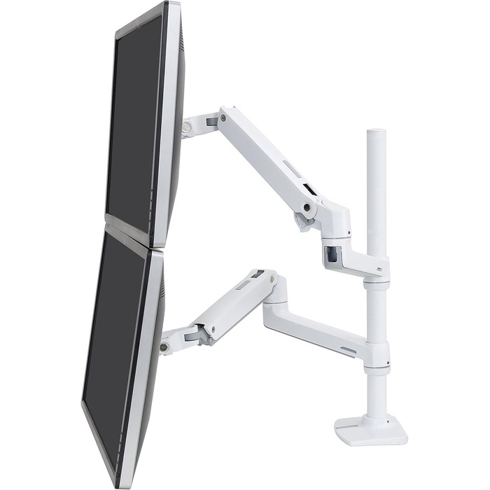 Кріплення для монітора Ergotron LX Dual Stacking Arm, Tall Pole, білий