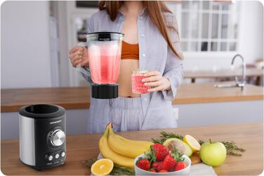 Міксер для кухлів - Smoothie Maker To Go - з 2 пляшками для пиття/глечиками блендера з кришкою - для коктейлів, молочних коктейлів - шейкером, міксером - соковижималкою - електричний - 350 Вт - 2 x 0,57 л - чорний (Чорний сріблястий, 15,5 x 19 x 39,5)