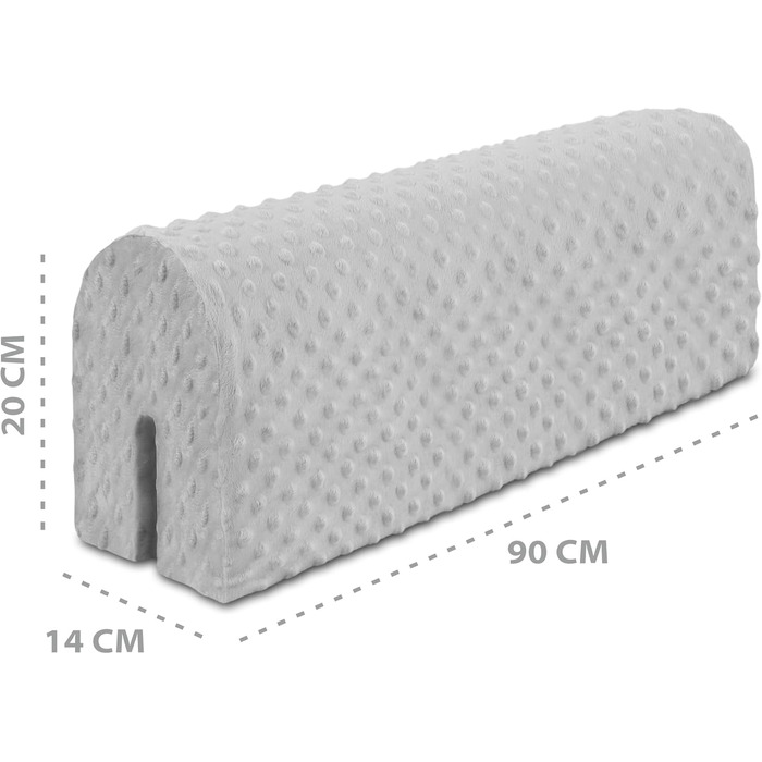 Захист для ліжечка дитячого 90 см: бортик на ліжко, захист кутів з Minky (світло-сірий)