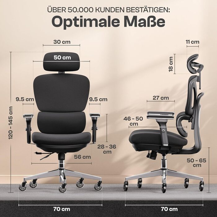 Ергономічне крісло Galahad Merlin (чорний) - офісне, для ігор, 150 кг | Крісло для роботи та дому