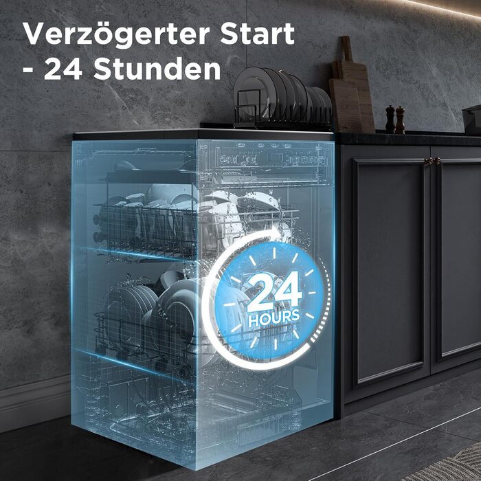 Посудомийна машина Midea SV 5.14K10C, 45 см, 10 комплектів, вбудована, WIFI, 8 програм, 44 дБ, автоматичне відкриття дверцят, таймер затримки 0-24 год, Inox