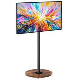 Підставка для телевізора Unho з регульованою висотою та коліщатками, для екранів 40-75 дюймів, VESA 600x400 мм (чорний)