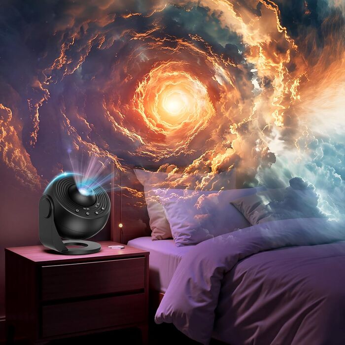 Проєктор зоряного неба Sternenhimmel 13 в 1: Галактика, космонавт, планетарій для декору кімнати, подарунок дітям та дорослим - Чорний