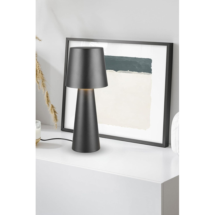 Настільна лампа Hailey, чорна матова, з вимикачем на шнурі, IP20, висота 40 см, діаметр 16 см, цоколь E27 (макс. 10W)