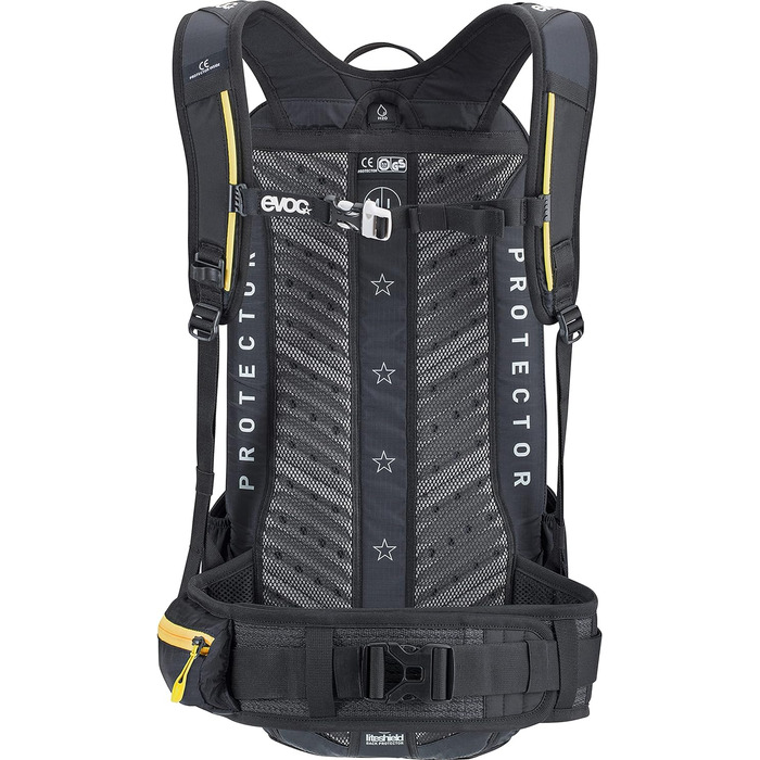 Рюкзак-рюкзак EVOC FR TRAIL BLACKLINE 20 л для велосипедних турів і трейлів (LITESHIELD Back Protector TV/GS Certified, ергономічний LITESHIELD SYSTEM AIR), ЧОРНИЙ M-L Чорний