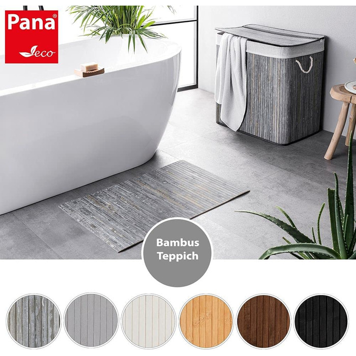Бамбуковий килимок для ванної кімнати * бамбуковий килимок можна прати * дерев'яна бігунка для ванної кімнати * 100 бамбук * розмір 50x80 см * Колір (50x80 см, сірий камінь)