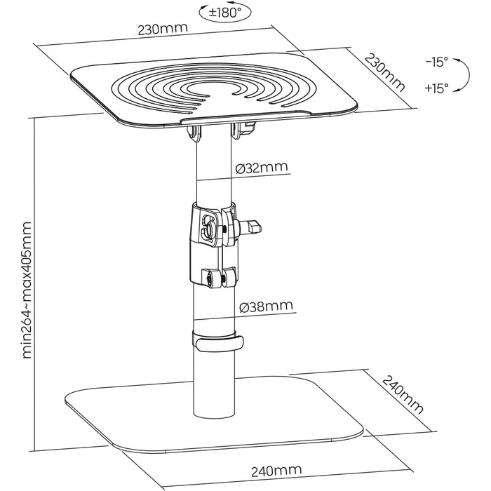 Кріплення для динаміків Mywall HS31L - 2 шт. (чорний) - настільний, нахил +/-15°, до 15 кг