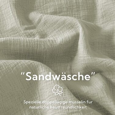 Набір постільної білизни SOULFUL з мусліну 200x200, бавовна, 2 шт. (простирадло 135x200 см, 2 наволочки 80x80 см), з блискавкою, ÖKO-TEX, Небесно-зелений