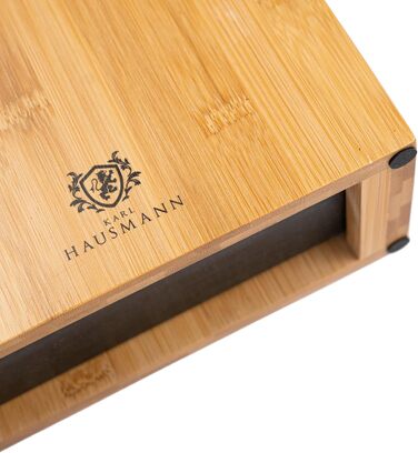 Підставка для ножів Karl Hausmann з бамбука без ножів з вставкою з щетиною - 23 x 20 x 9 см - універсальна дерев'яна підставка для ножів