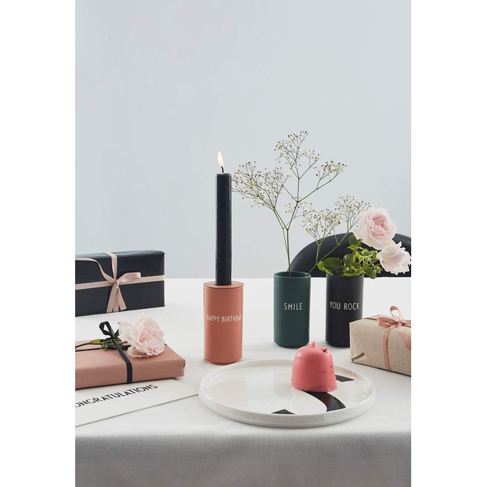 Улюблена Ваза Design Letters, любов-декоративна ваза з різними функціями в модних кольорах, аксесуари продаються окремо, можна мити в посудомийній машині, Висота 11 см x діаметр 5,5 см. (синій)