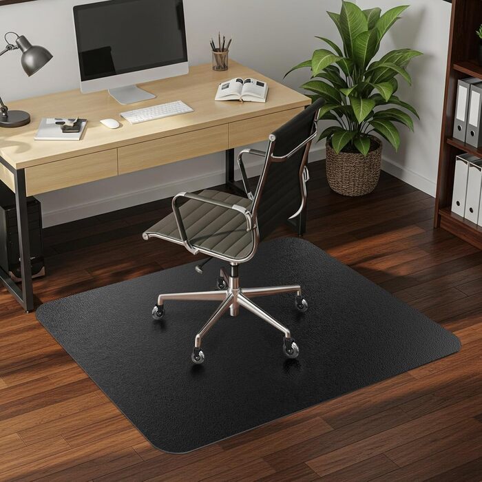 Килимок під офісний стілець COSYLAND, 120 x 150 см. Захист для підлоги, антиковзаючі, легко миються. Підходить для твердих підлог, ламінату, паркету (Чорний)