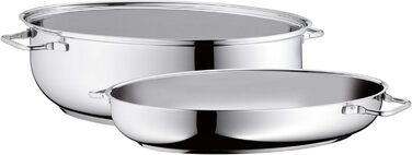 Братер WMF з кришкою, 8,5л, для індукції, Cromargan нержавіюча сталь, з термометром, 41x28,5x18см