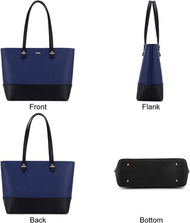 LOVEVOOK Набір сумок для жінок: 3 шт. (шоппер, сумка на плече, сумка з ручкою) для подорожей, бізнесу, покупок (синій+чорний)