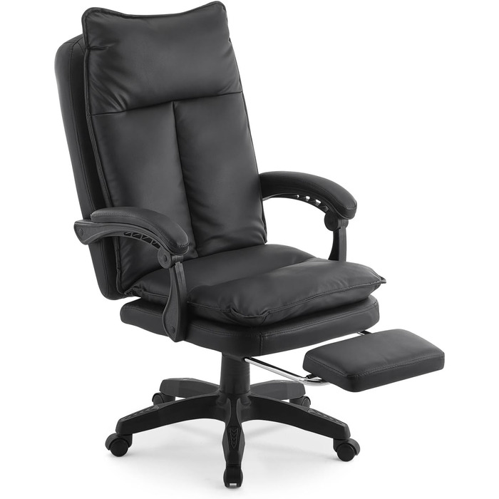 Офісний крісло TUKAILAI: ергономічне, з регулюванням висоти, підлокітники, підставка для ніг, чорне