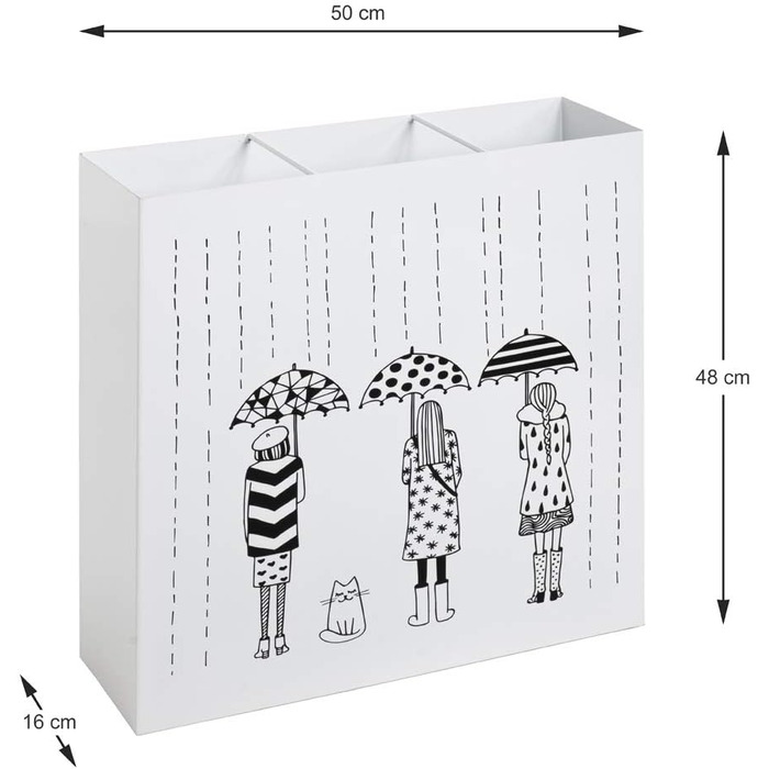 Підставка під меблеву парасольку, металева, біла, Ш 30 x D 16 x В 48 см (50 x 16 x 48 см)