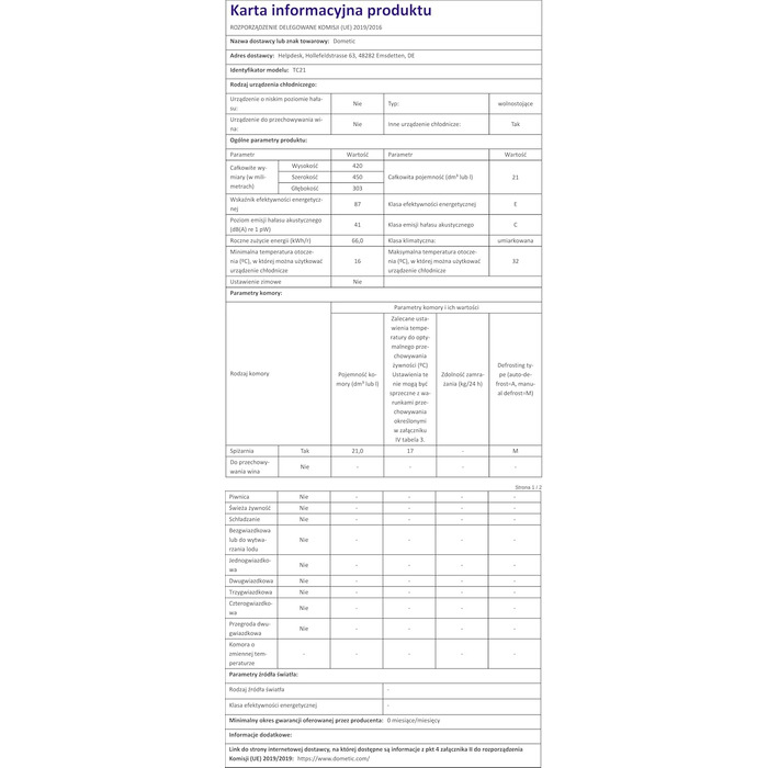 Термохолодильник Dometic Tropicool TC 21: 20 літрів, 12/24V DC, 220-240V AC, для авто, вантажівки, човна та розетки