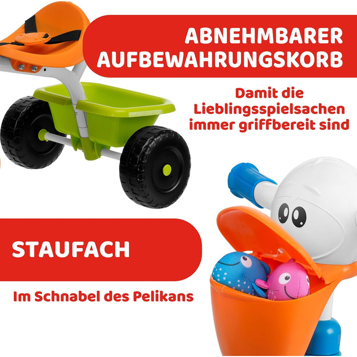 Триколісний велосипед Chicco 4 в 1: від 6 місяців до 4 років, біло-блакитний