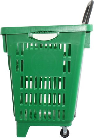 Візок для покупок GERSO об'ємом 55 літрів з роликами з АБС-пластика кошик для покупок на коліщатках Різнокольоровий (зелений)
