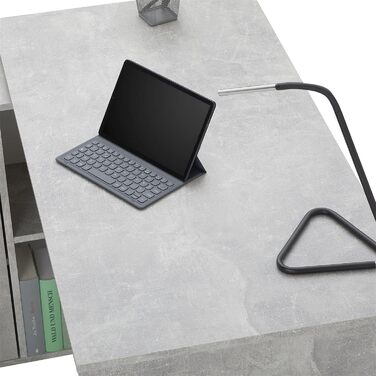 Письмовий стіл кутовий Кармен з полицею 120x75x59 см Комбінація кутів в бетонному вигляді