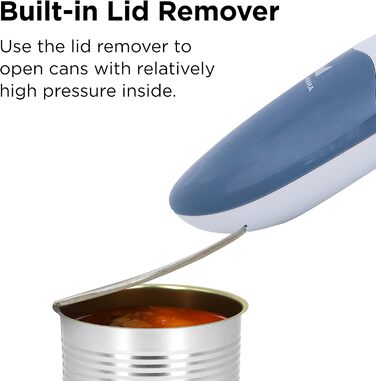 Електричний відкривач банок Kitchen Mama 2.0: автоматичний, бездротовий, з гладкою кромкою, харчовий, Blaugrau