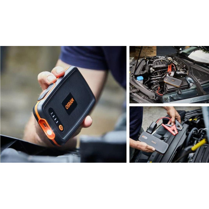 Osram BATTERYstart 400: Літієвий пусковий пристрій 2000A 12V з Powerbank для бензинових та дизельних двигунів (до 8л/4л), 16800mAh