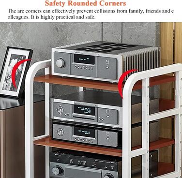 Аудіостійка Hifi Shelf 43 AV підставка, 5 рівнів, регульована, 110x26.8x50CM, Чорний