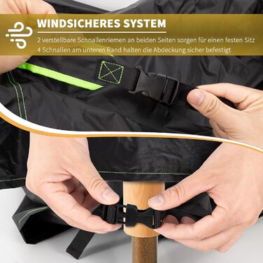 Чохол для садово-патіо меблів BEEWAY V2.0, 300x250x102 см, водовідштовхувальний, захист від УФ, чорний