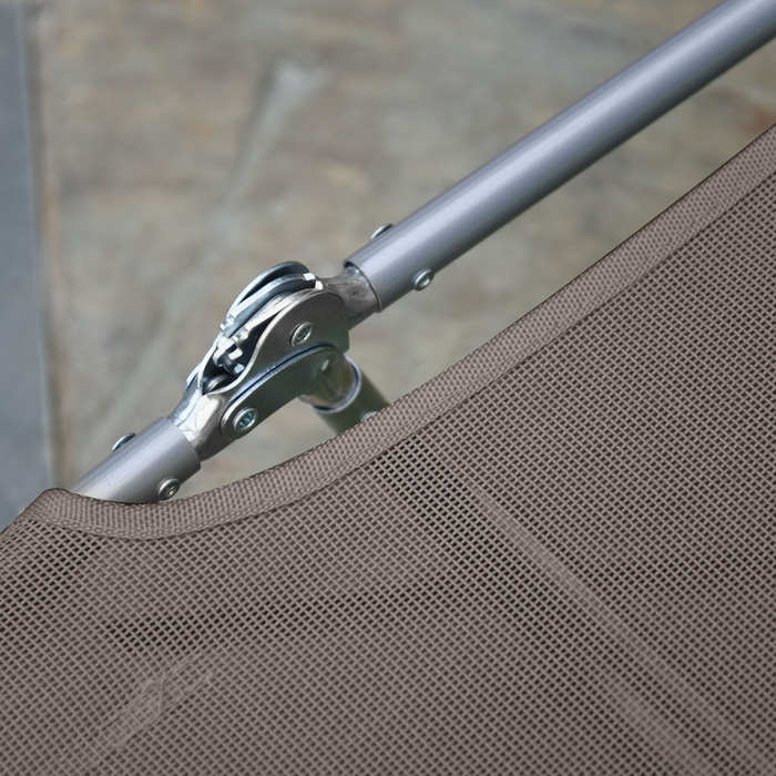 Outsunny Sun Lounger Садовий шезлонг Relax Lounger на 2 ноги Шезлонг коричневий складний для саду та патіо, стійкий до погодних умов та зручний